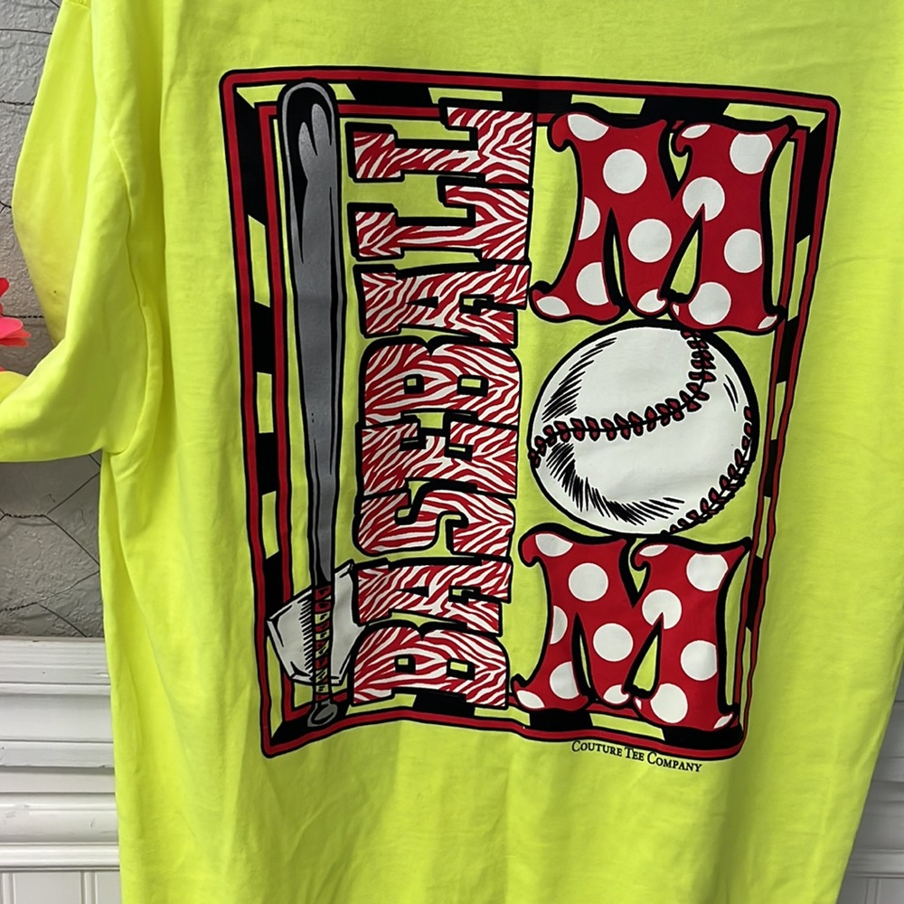 Gildan Baseball Mom yellow boutique T-shirt
